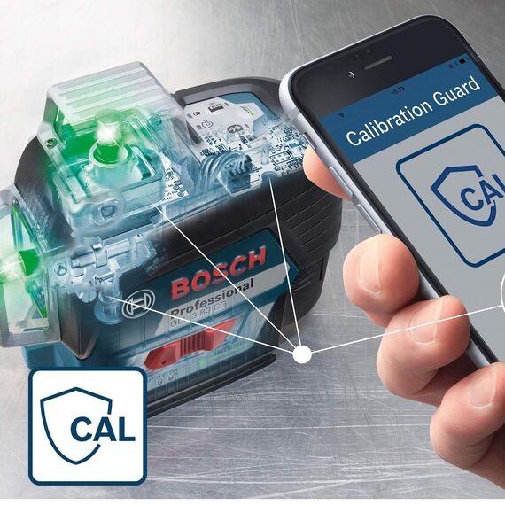 Bosch Professional 12V System Linienlaser GLL 3-80 CG (2x Akku 12 V, Ladegerät, grüner Laser, mit App-Funktion, Universalhalterung, Arbeitsbereich: bis 30 m, in L-BOXX) – Amazon Exclusive Set