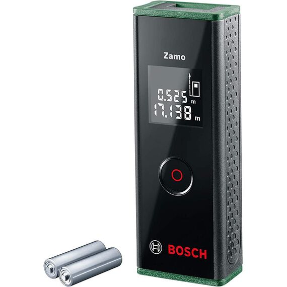 Bosch Laserentfernungsmesser Zamo Set mit 3 Adaptern im Premiumkarton (bis 20m einfach & präzise messen, 3. Gen.)
