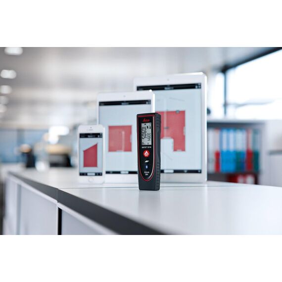 Leica DISTO D110 – kompakter Laser Entfernungsmesser mit Bluetooth (App-Nutzung) für Distanz- und Flächenmessungen (Innenbereich mit 60m Reichweite)