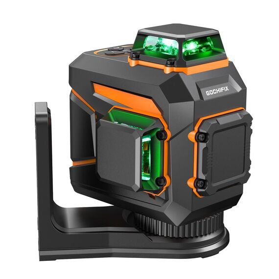 GOCHIFIX laser Wasserwaage Nivelliergerät Linienlaser 2X360 Grüner Horizontales Vertikales Laser-Nivelliergerät Für Den Bau Impulsmodus Für Heimwerker Und Verschiedene Baustellen