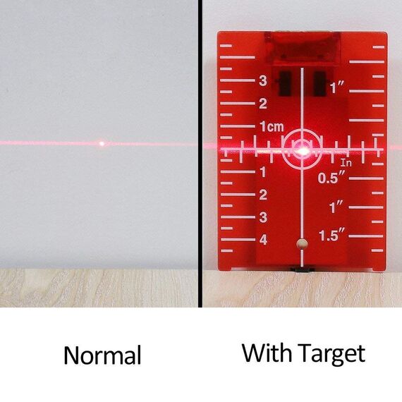 Huepar TP01R Laser-Magnetplatte mit Halterung für Rotstrahl-Anwendungen, verbessert die Sichtbarkeit von Linien oder grünen Laserpunkten 1,3-fach