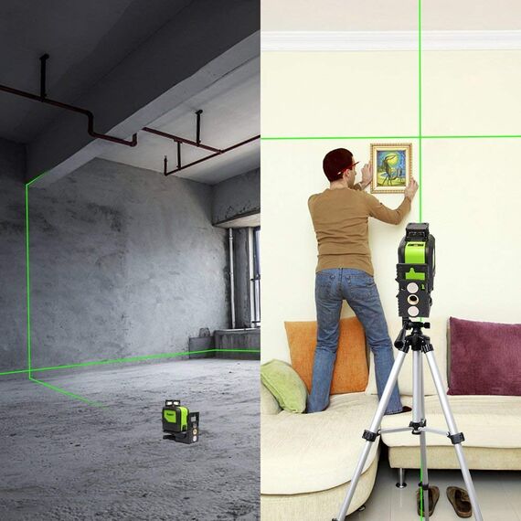 Huepar 901CG 1 x 360 Kreuzlinienlaser Grün, 360 Grad Linienlaser Selbstnivellierenden Laser Level mit Pulsfunktion, Umschaltbar 360° Horizontaler Linie, 25m Arbeitsbereich, inkl. Magnetische Halterung