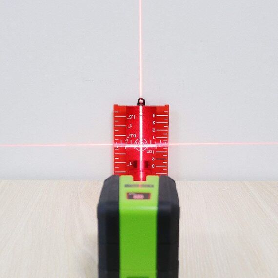 Huepar TP01R Laser-Magnetplatte mit Halterung für Rotstrahl-Anwendungen, verbessert die Sichtbarkeit von Linien oder grünen Laserpunkten 1,3-fach