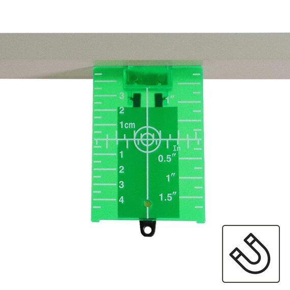 Huepar TP01G Grüne Laser Zielscheibe, Magnetische Laser Zieltafel mit Reflektoren, mit einer Grünem Kreuzlinienlaser Verwendet Werden, für eine Verbesserung der Grünem Laser-Sichtbarkeit