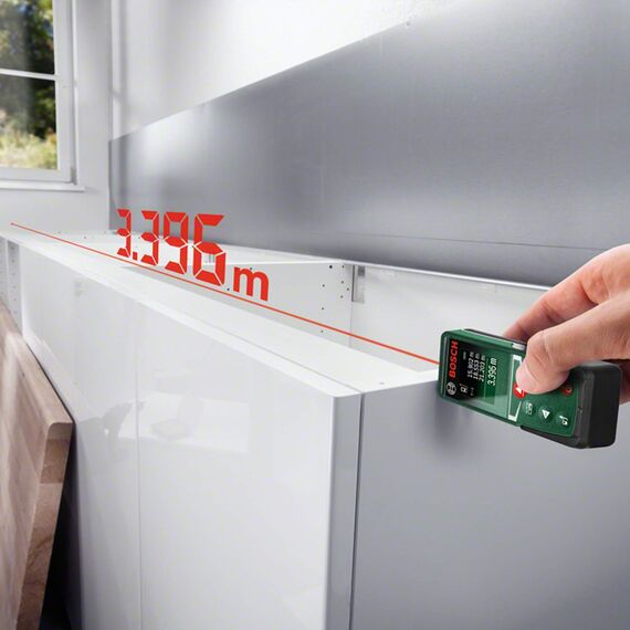 Bosch Laserentfernungsmesser UniversalDistance 50 (Distanz bis 50m präzise messen, Messfunktionen, Speicherfunktion)
