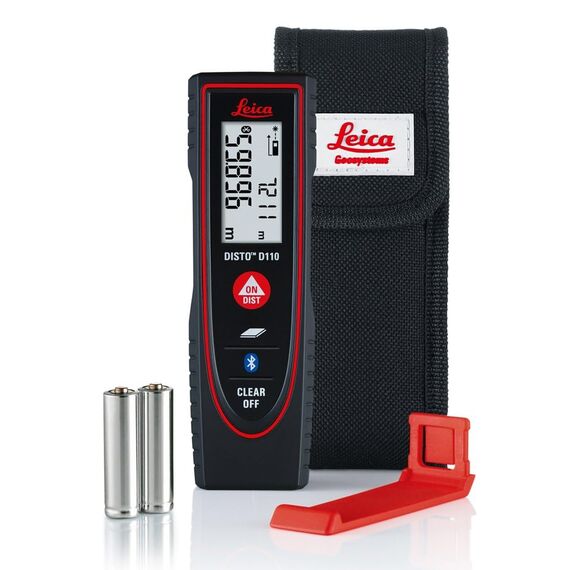 Leica DISTO D110 – kompakter Laser Entfernungsmesser mit Bluetooth (App-Nutzung) für Distanz- und Flächenmessungen (Innenbereich mit 60m Reichweite)