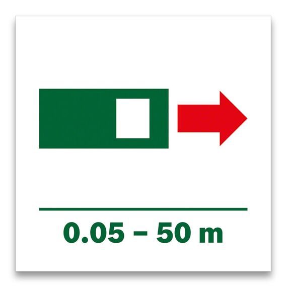 Bosch Laserentfernungsmesser UniversalDistance 50 (Distanz bis 50m präzise messen, Messfunktionen, Speicherfunktion)