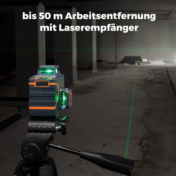 CIGMAN Kreuzlinienlaser Grün 3 x 360 Grad Laser Wasserwaage Nivellierlaser mit wiederaufladbarer Lithiumbatterie und Fernbedienung, einstellbare Helligkeit zum Energiesparen, CM701SE