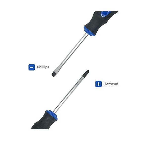 ROTATION 6-teilig Schraubendreher-Satz mit magnetischer Spitze, 3 Kreuzschlitzschraubendreher und 3 Flachschraubendreher, professioneller Kissengriff | 6-teiliges Handwerkzeug-Set