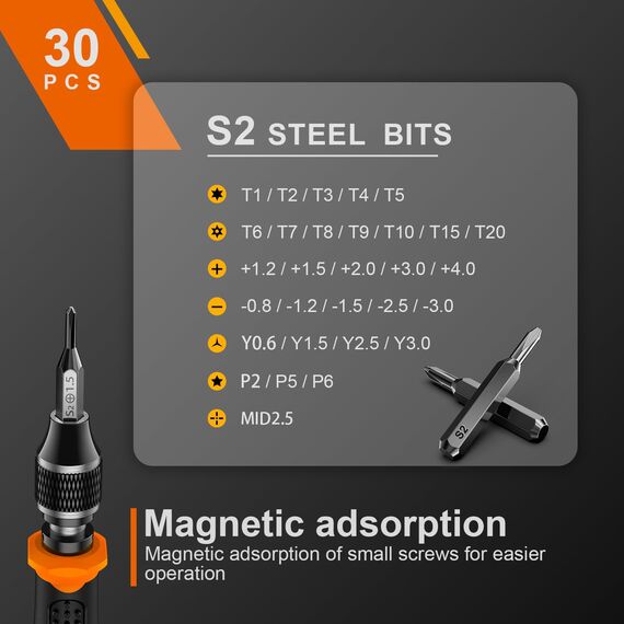 JOREST 40Pcs Feinmechaniker Schraubendreher Set, Mini Werkzeug Set mit Torx T5 T6 T8 T9 T10 T20, usw, Reparatur Kit für iphone, ipad, Switch, PS4, Xbox, Laptop, Macbook, Computer, Brille, Uhren, usw
