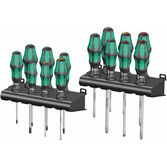 Wera Kraftform Big Pack 300, Schraubendreher Set 14-teilig, 05105630001 & 05006147001 160 i/7 Rack, VDE Isolierter Schraubendreher Satz, 7-teilig