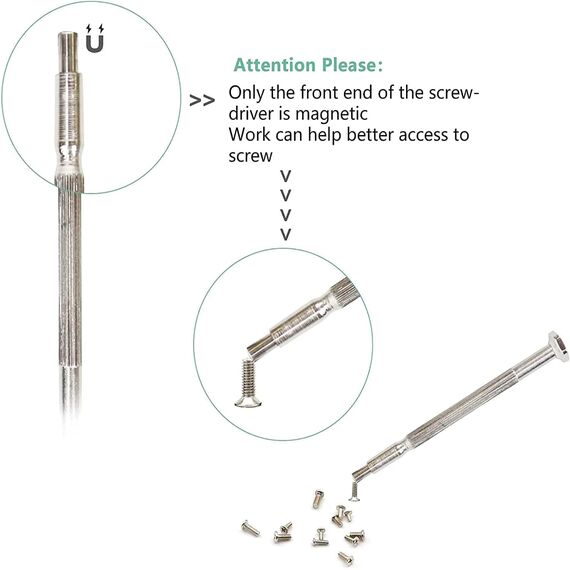 SZGIARUY Mini-Schraubendreher-Set, Brillen-Reparatur, Präzisions-Reparatur, Schraubenzieher, Kreuzschlitz, Flachkopf, Ahle, Magnetisch