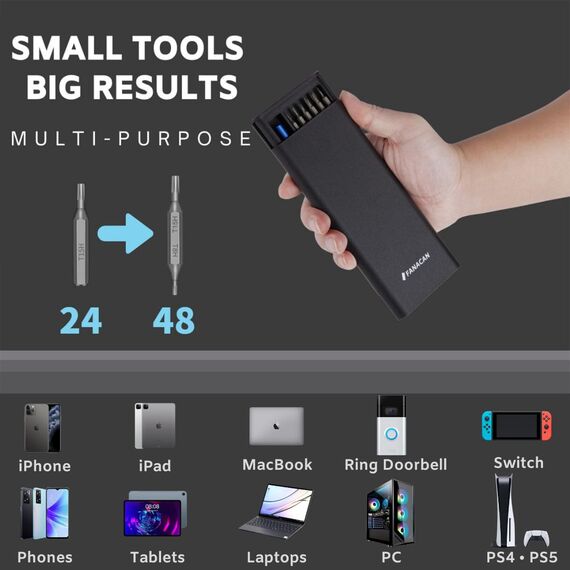 FANACAN Präzisions-Schraubendreher-Set, Mini-Schraubendreher, elektronisches Reparatur-Werkzeug-Set für iPhone, iPad, MacBook, Computer, Laptop, Handy, Tablet, PS4, PS5, Nintendo Switch