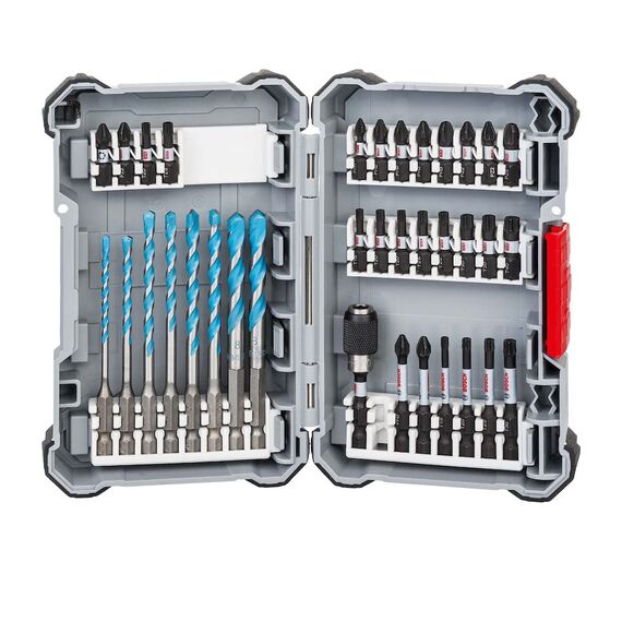 Bosch Professional 35 tlg. Multi Construction Bohrer- und Schrauberbit Set (Impact Control, Pick and Click, Zubehör Schlagschrauber)