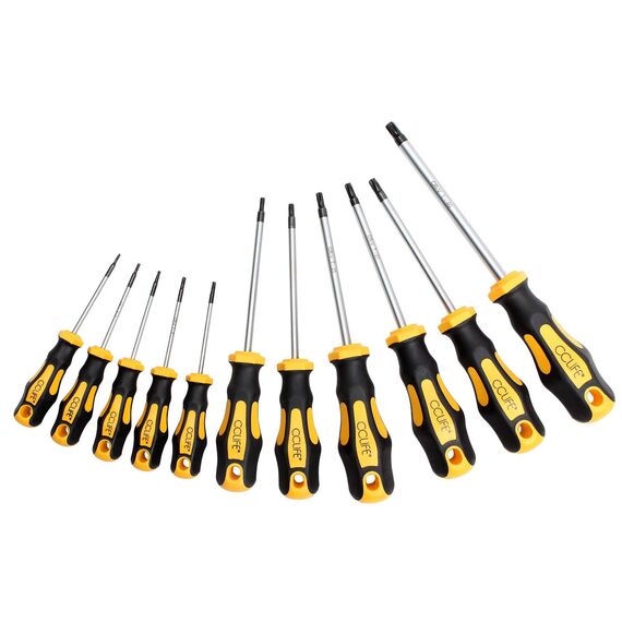 CCLIFE Torx Schraubendreher Set TX magnetisch T6-T40, 11 Stück Ohne Bohrung