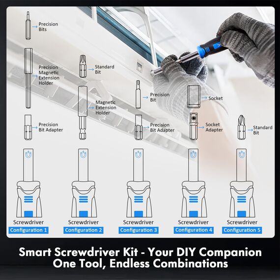 XOOL 78-in-1 Ratschen-Schraubendreher Set, Multifunktionales Präzisions-Werkzeugset mit 41 Bits, 6,35 mm Stecknüssen, Magnetischem Zubehör für Elektronik, Haushalt & DIY