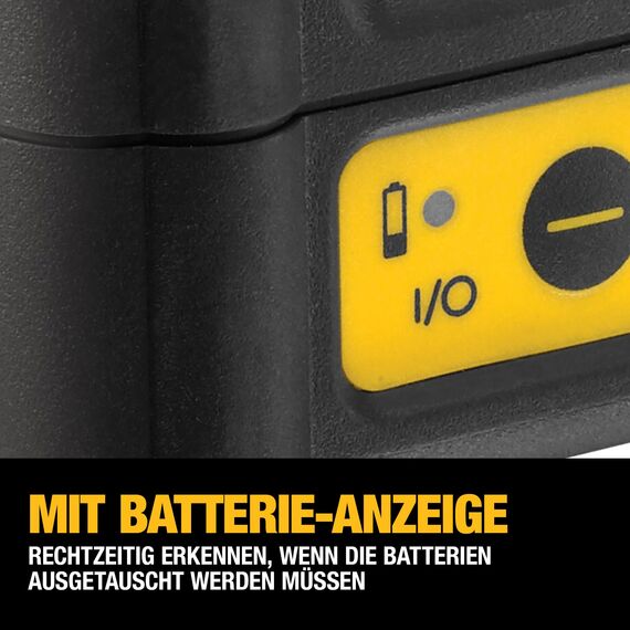 DEWALT Kreuzlinien-Laser (selbstnivellierend, horizontale und vertikale Laserlinien, Laserfarbe Rot, Laserklasse 2, 2-Tasten-Bedienung, inkl. Wandhalterung, Batterien und Koffer) DW088K