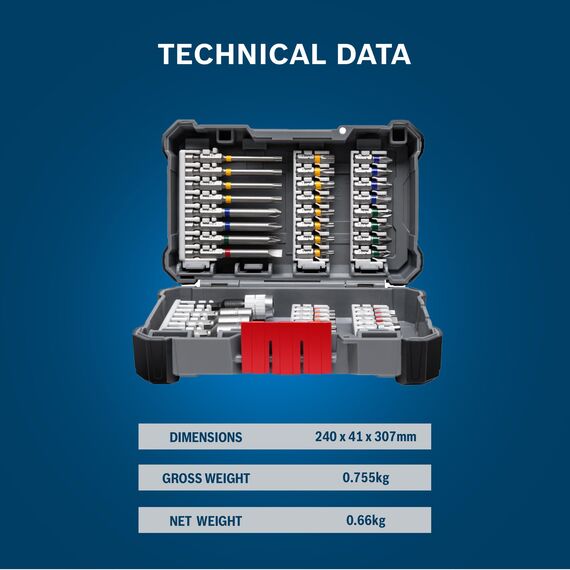 Bosch Professional 45-teiliges Pick and Click-Schrauberbit Mixed Set (PH 1/2/3, PZ 1/2/3, SL 3/4/5/6, HEX 3/4/5/6, T 10/15/20/25/27/30/40, TH 10/15/20/25/27/30/40, Zubehör Bohrmaschine)