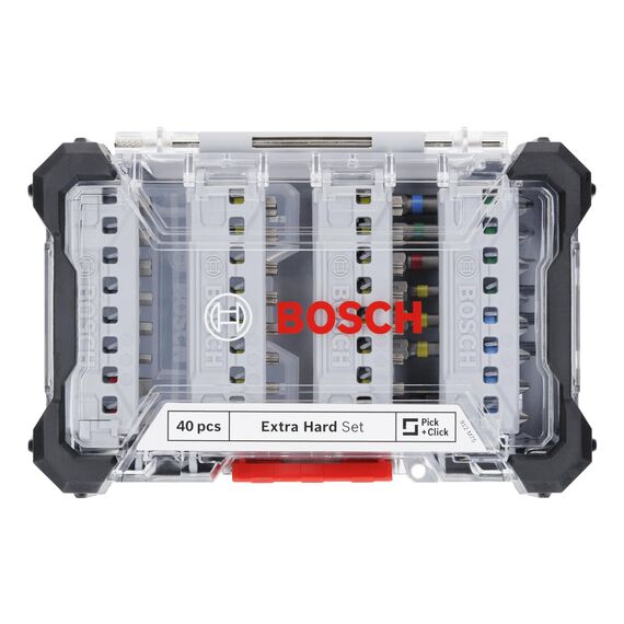 Bosch 40x Extrahartes Schrauberbit-Set, Amazon Exklusiv, 40-tlg. (197 x 110,5 mm, Professional Zubehör Schraubendreher, Bohrschrauber)
