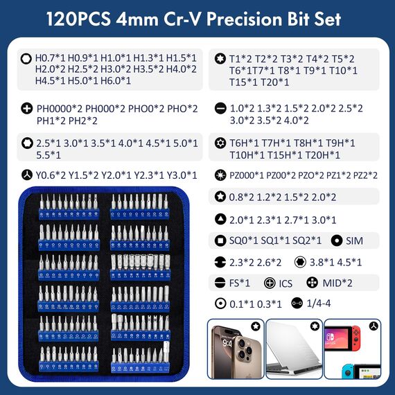 XOOL 140 in 1 Feinmechaniker Schraubendreher Set, Magnetischer Mini Feinmechaniker Werkzeug Set, Reparatur Werkzeug Set für Computer, iphone, ipad, Laptop, Switch, PS4, PS5, Xbox, Handy, Macbook usw.