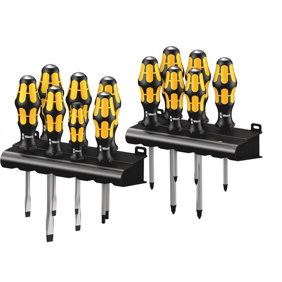 Wera Big Pack 900 Schraubendreher Set Kraftform - Schraubmeißel und Rack, 13-teilig, 05133285001