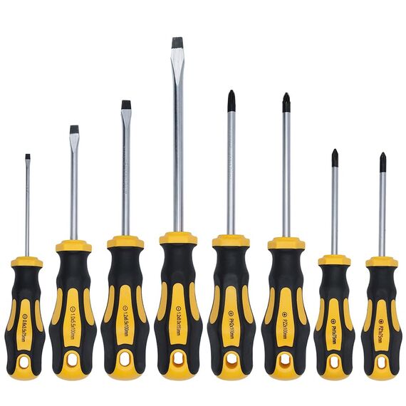 CCLIFE Schraubendreher Set 8tlg Magnetischer Schraubenzieher Satz mit Schlitz, Pozidriv und Kreuzschlitz CR-V Schraubendrehersatz mit Koffer