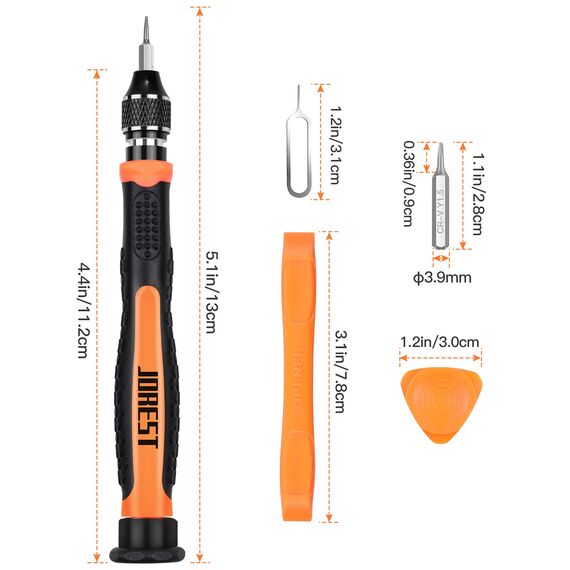 JOREST 24Pcs Feinmechaniker Schraubendreher Set, Mini Werkzeug Kit mit Torx T1 T2 T3 T5 T6 T8 T9 T15, Triwing Y00, Stern P2/P5, Phillips PH00, -1.5/2.0, usw, für PS4, Switch,Laptop, PC, Brillen, Uhren