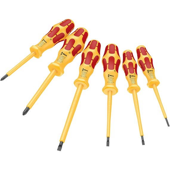 Wera '05051575001 1060 i/1062 i/6 Schraubendrehersatz Kraftform VDE, 6-teilig, Gelb/Rot