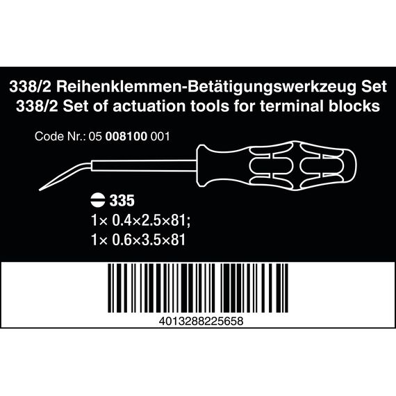 Wera 338/2 Reihenklemmen-Betätigungswerkzeug Set, 2-teilig
