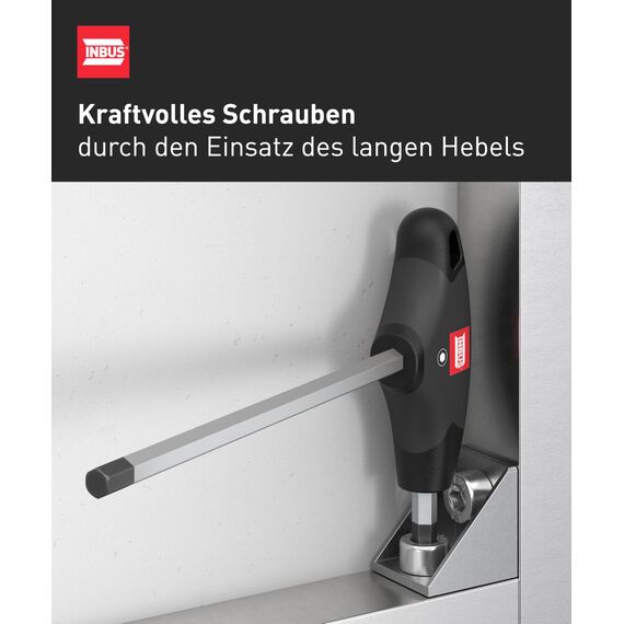 INBUS® 70129 T-Griff Schraubendreher Set 8tlg, 2–10mm, mit HybridTouch — Made in Germany