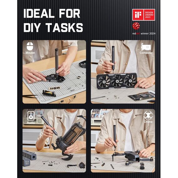 Fanttik E1 Max Mini Elektro Schraubendreher Set, 50 in 1 Magnetische Präzisions-Schraubendreher Kit, 2 Gänge Drehmoment, 5/32 Zoll Sechskant, Geeignet für Reparatur für iPhone,Laptop, Brillen, Uhren