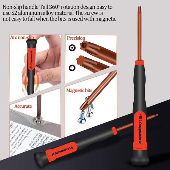 Torx Schraubendreher Sets T3 T4 T5 T8 T9 T10 T15 Torx Treiber Mit ESD Pinzette, Magnetische Schraubendreher Präzision Reparatur Kit für Xbox,PS4,Türklingel,Faltmesser