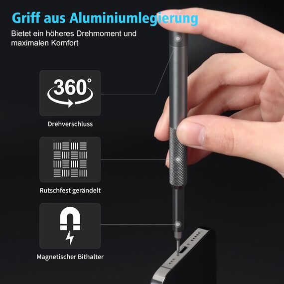 STREBITO Micro Schraubendreher Set 50 in 1 Präzisionsschraubendreher Set, Elektronik Werkzeugsatz Schraubendreher Set - Computer, iPhone, Macbook, PS4, PS5, Controller Reparaturset, S2 Multi Bit