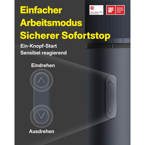 HOTO Magnetischer Elektrischer Schraubendreher Set mit 25 Bits, LED-Licht, 3 Drehmomentstufen(1.5/3/4 N.m), 1500-mAh-Akku, USB-C Aufladung, Mini Akkuschrauber für Möbel- und Elektrogeräte-Reparaturen