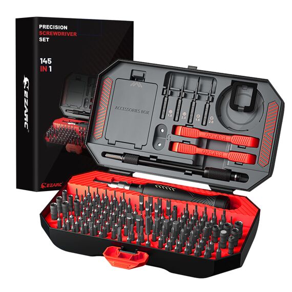 EZARC Feinmechaniker Werkzeug Set, 145 in 1 Magnetische Präzision Schraubendreher Set, Feinmechaniker Schraubendreher Set für Handys Elektronische DIY-Modelle, Smartphones, Laptop, Kamera