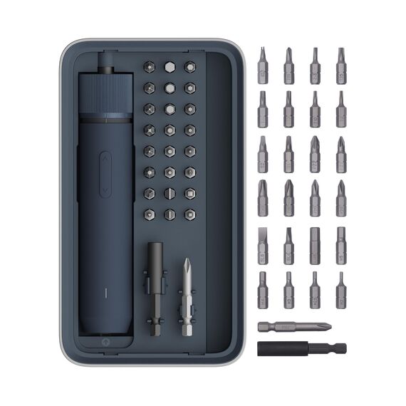 HOTO Magnetischer Elektrischer Schraubendreher Set mit 25 Bits, LED-Licht, 3 Drehmomentstufen(1.5/3/4 N.m), 1500-mAh-Akku, USB-C Aufladung, Mini Akkuschrauber für Möbel- und Elektrogeräte-Reparaturen