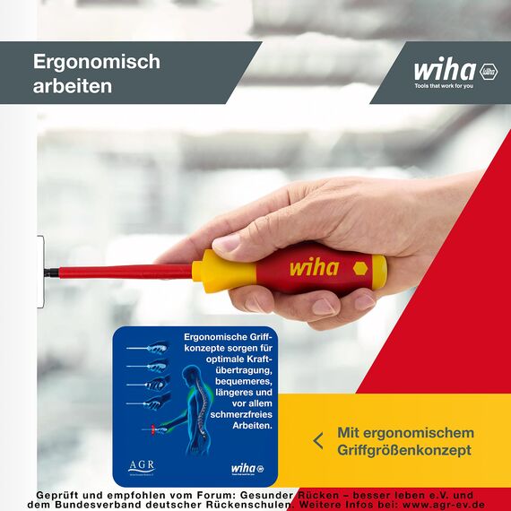 Wiha Schraubendreher Set 2-teilig Elektriker VDE geprüft, isoliert 1.000 V (32282) I Profi Schraubenzieher Set Kreuzschlitz I Elektriker Werkzeug