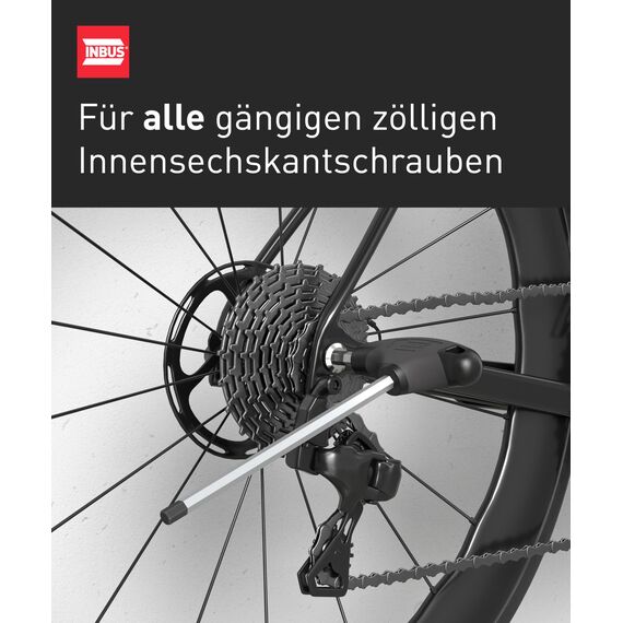 INBUS® 73809 T-Griff Schraubendreher Set (Zoll) 10tlg, 3/32–3/8", mit HybridTouch — Made in Germany