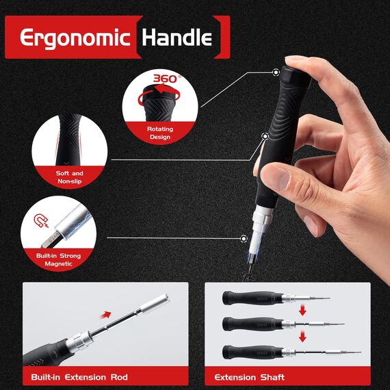 EZARC Feinmechaniker Werkzeug Set, 145 in 1 Magnetische Präzision Schraubendreher Set, Feinmechaniker Schraubendreher Set für Handys Elektronische DIY-Modelle, Smartphones, Laptop, Kamera