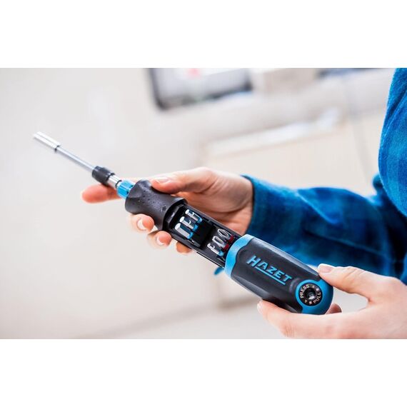 HAZET Bit Ratschen-Schraubendreher 810R-4 | integriertes Bithalter-Magazin mit 12 Bits - Ratschenfunktion umstellbar oder Verwendung als Bit-Schraubendreher