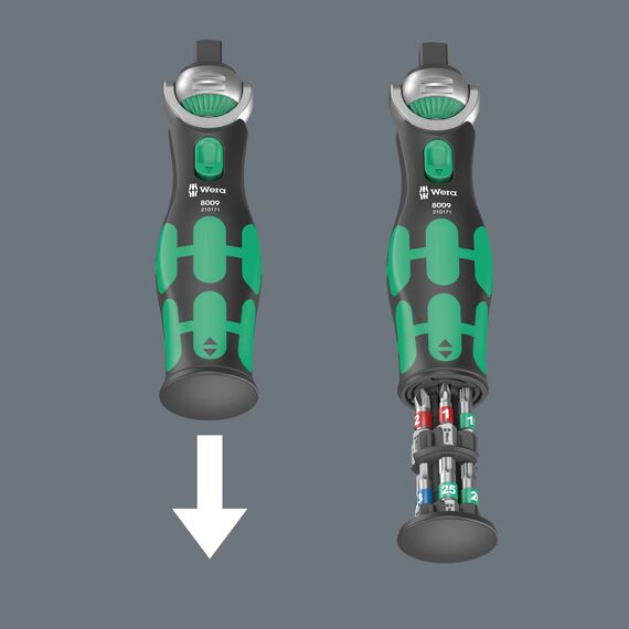 Wera 05004281001 8009 Zyklop Pocket Set 2, Knarren Satz, 17-teilig, Schwarz-grün