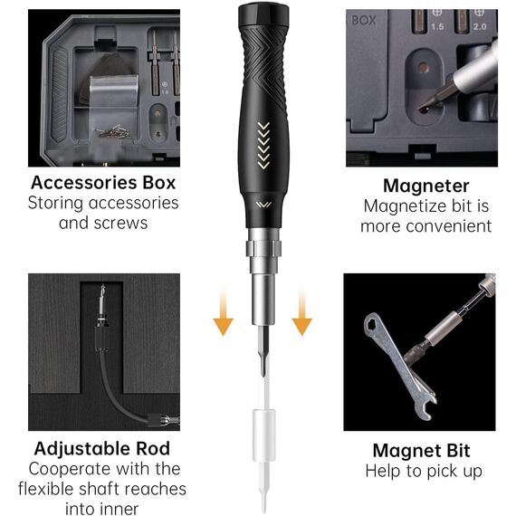 Feinmechaniker Schraubendreher Set, JAKEMY 164 in 1 Reparatur Feinmechaniker Werkzeug Set, Schraubenzieher Magnetisch T5 T6 Torx für Telefon/Brille/Laptop/Uhr/Kamera/Spielzeug/RC Car/Konsole