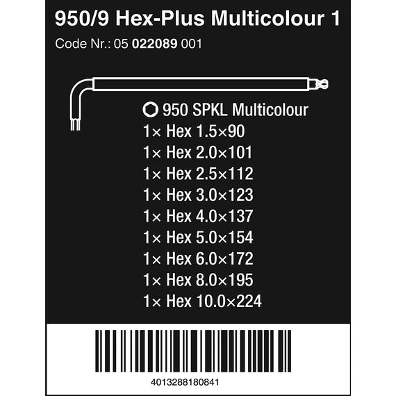 Wera 05134000001 Kraftform Micro Big Pack 1 Schraubendrehersatz, 25-teilig & 950 SPKL/9 SM N Multicolour Winkelschlüsselsatz, metrisch, BlackLaser, 9-teilig, Wera 05022089001