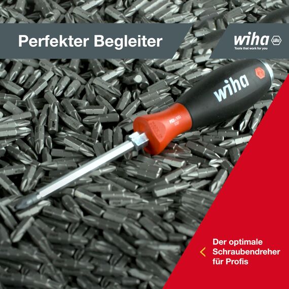 Wiha Schraubendreher Set mit Schlagkappe SoftFinish® (21250) 6 tlg. I Schraubenzieher Satz Alltag, Handwerk, Industrie I Schraubwerkzeug Schlitz/Kreuz