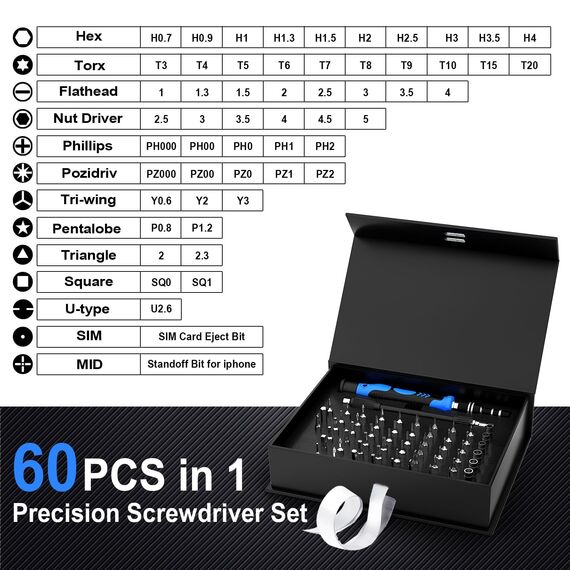 WEARXI Geschenke für Männer, 60 in 1 Schraubendreher Set, Geburtstagsgeschenk Gadgets für Männer Geschenke, Männergeschenke, Papa Geschenk, Ostergeschenke Erwachsene, Vatertagsgeschenk für Papa