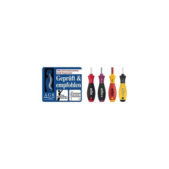 Wiha Schraubendreher Set mit Schlagkappe SoftFinish® (21251) 6 tlg. I Schraubenzieher Satz Alltag, Handwerk, Industrie I Schraubwerkzeug Schlitz/Kreuz