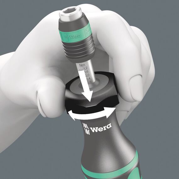 Wera 7440 Einstellbarer Drehmomentschraubendreher mit Rapidaptor Schnellwechselfutter, 1/4 Zoll, 0,3-1,2 Nm, 1 Stück, 05074700001