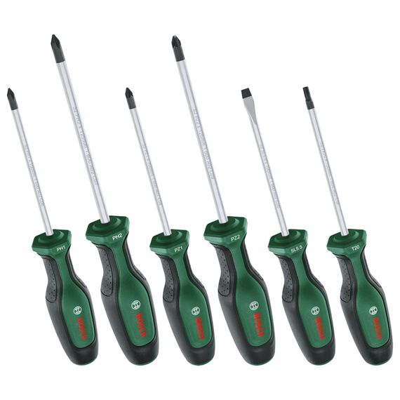 Bosch Schraubendreher-Set, 6-teilig (Hochwertiger Schraubenzieher- Satz für Heimwerker; erstklassiger S2-Stahl; Softgrip; magnetische Spitze) - Amazon Edition