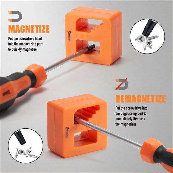 Sinoer 70-teiliges Magnetschraubendreher-Set mit Koffer, einschließlich Schlitz-, Kreuzschlitz-, Torx-, Sechskant-, Vierkant-, Pozidriv- und Präzisionsschraubendreher-Set