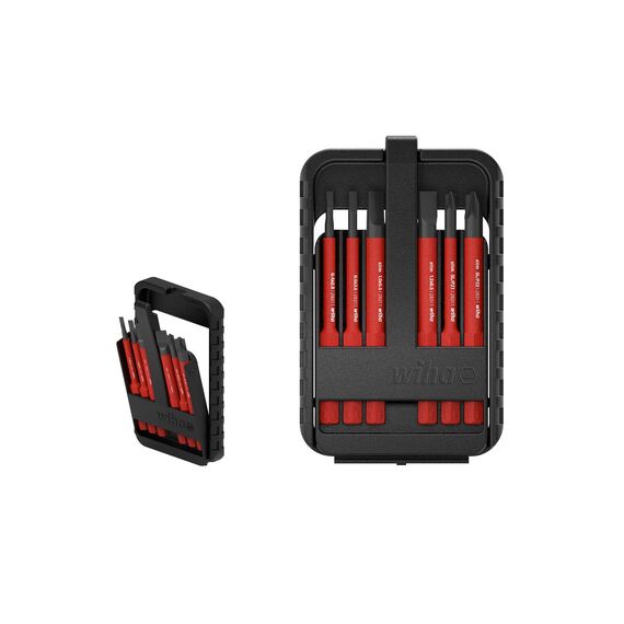 Wiha 43152 electricSchlitz 6-TLG. in slimBit-Box Bit Set Rot